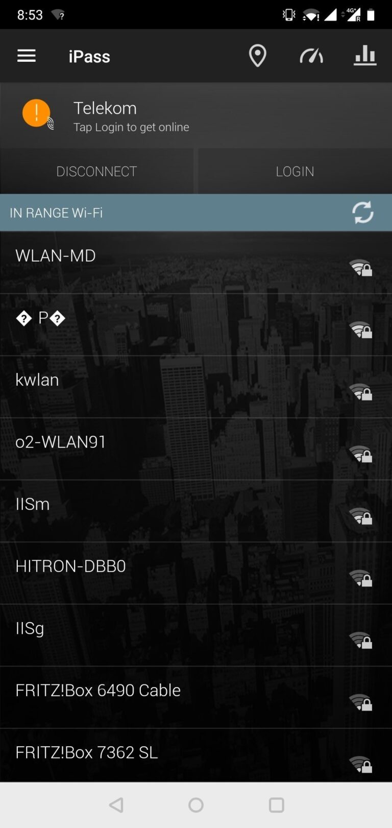 iPass App - WiFi-Netzwerke