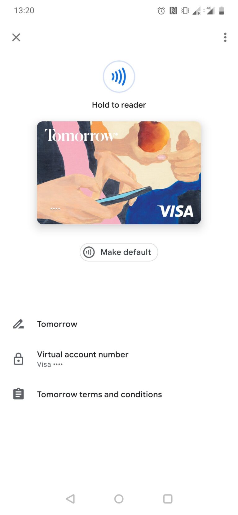 Google Pay mit der Tomorrow Visa