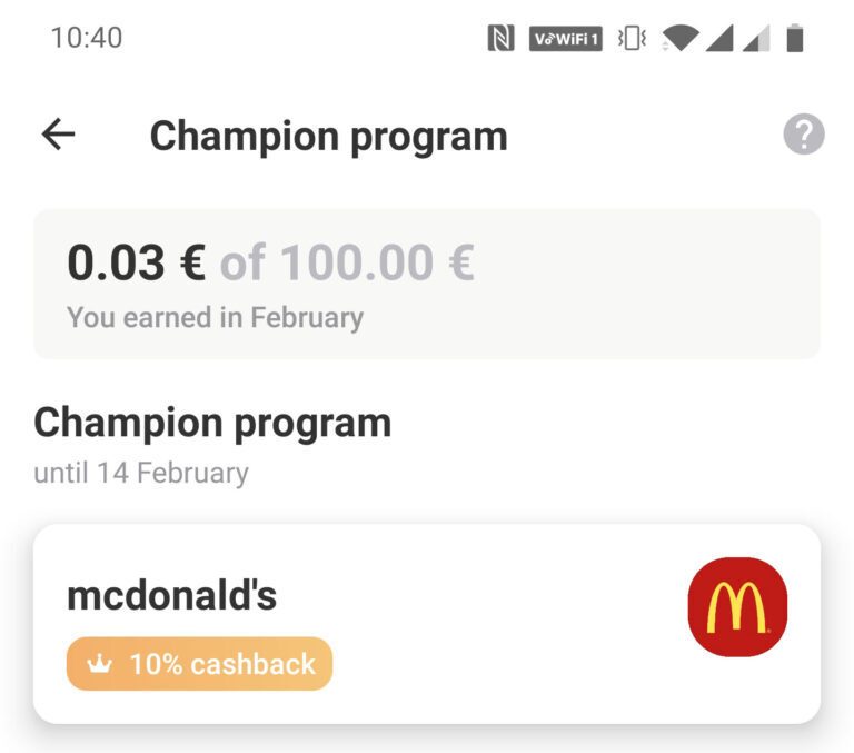 Champion-Cashback für Gastronomie - 10% nach erfolgreicher Challenge