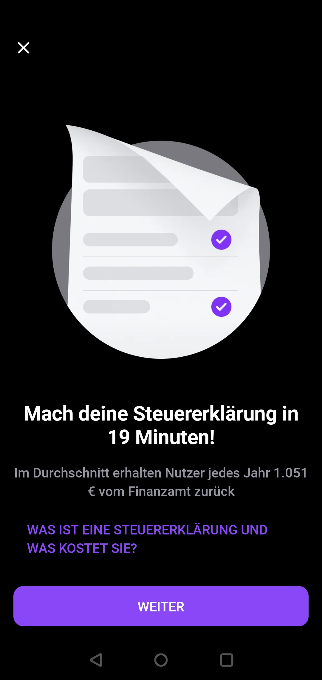 Steuererklärung in der Vivid-App