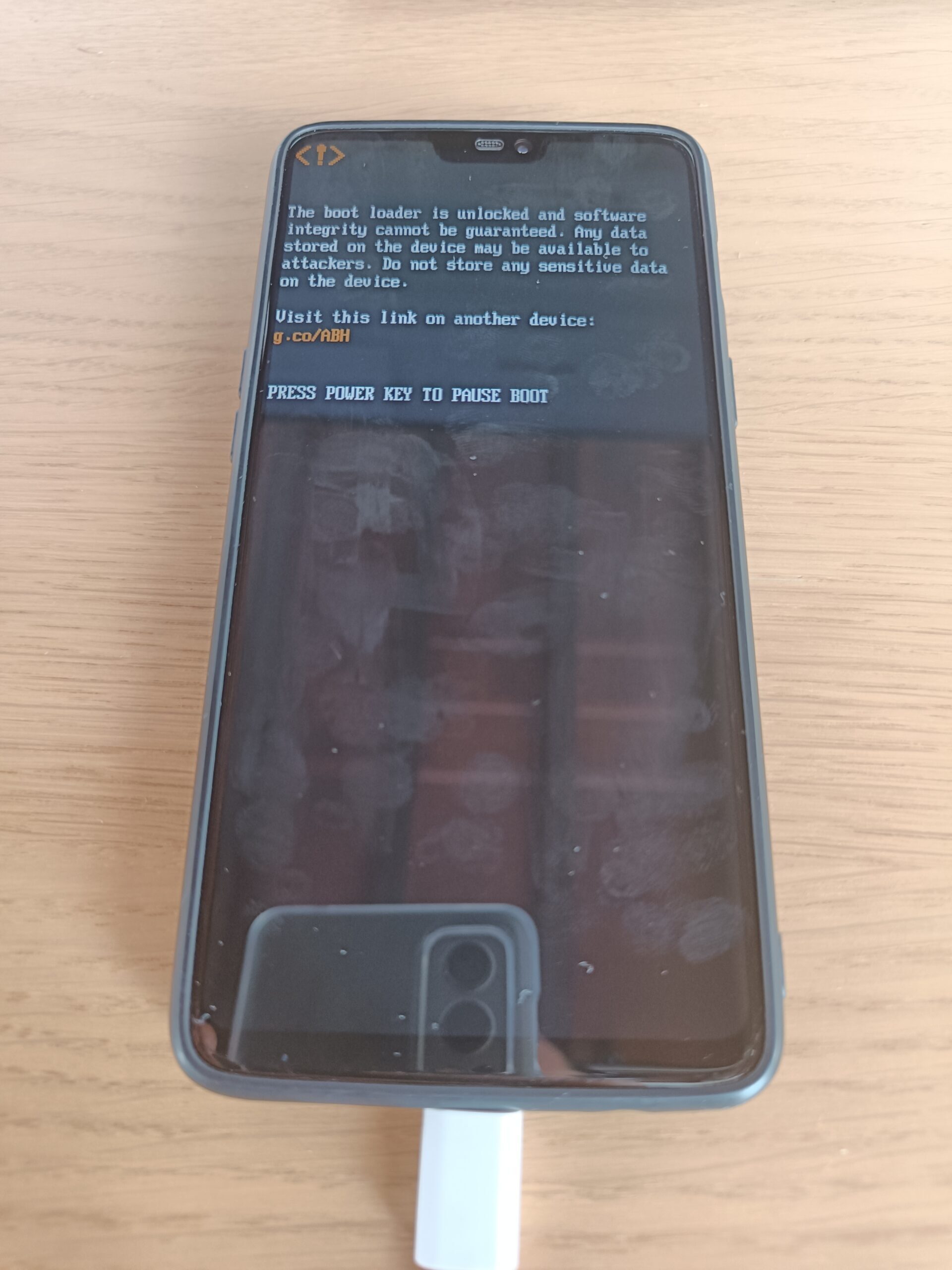 Boot-Vorgang Smartphone mit entsperrtem Bootloader