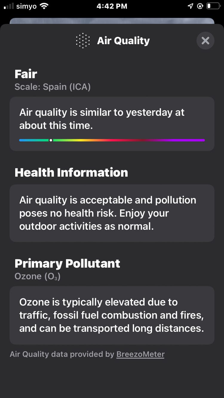 Luftqualität mit AQI in der Wetter-App von Apple