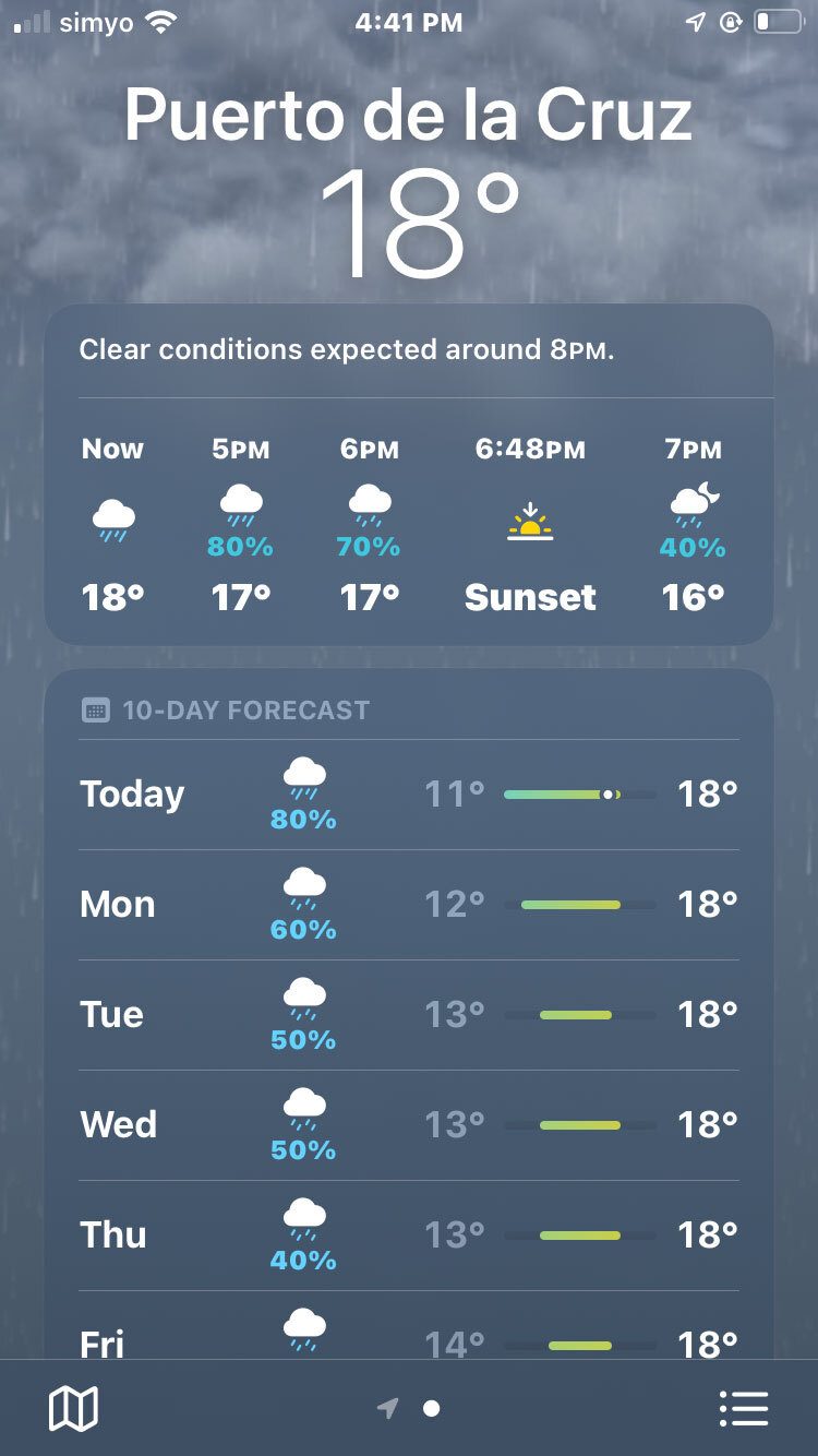 Wettervorhersage (bis zu 10 Tage) in der Apple Wetter-App