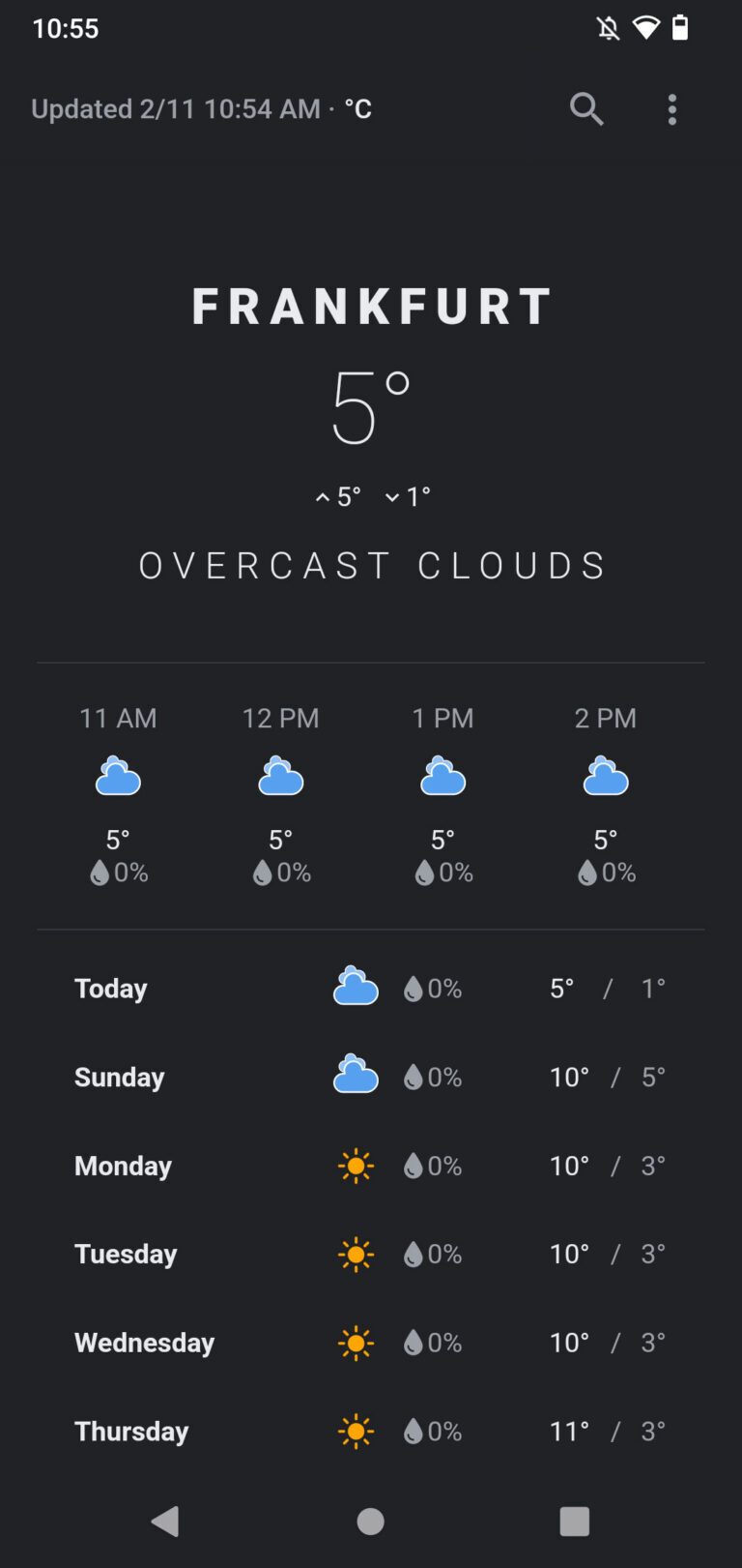 Clima (Open Source-Wetter-App - kostenlos und werbefrei)