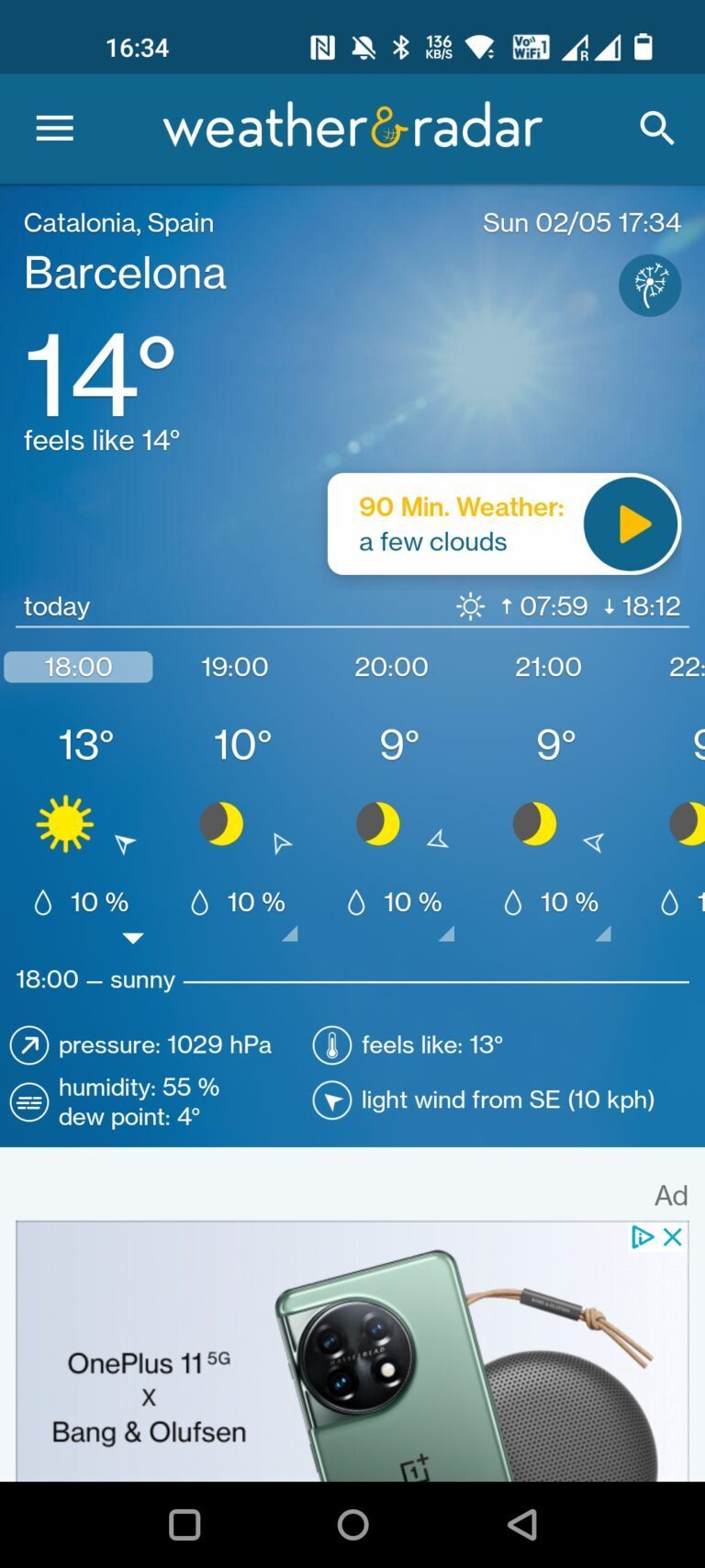 Wettervorhersage in der App von WetterOnline