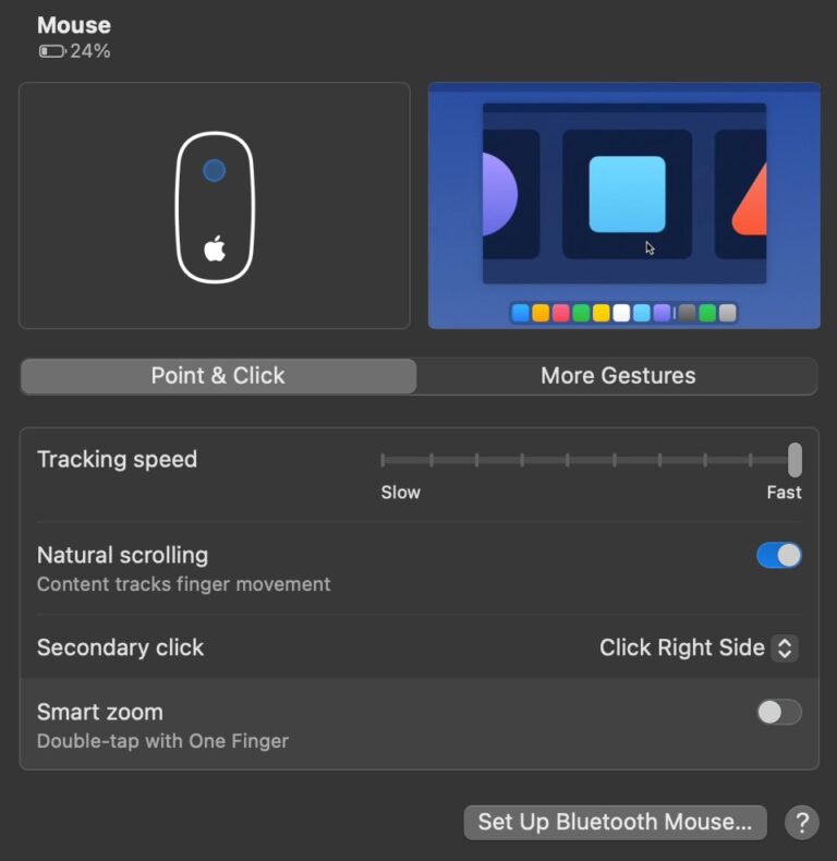 Integration der Magic Maus unter MacOS - Geschwindigkeit und Klicks einstellen