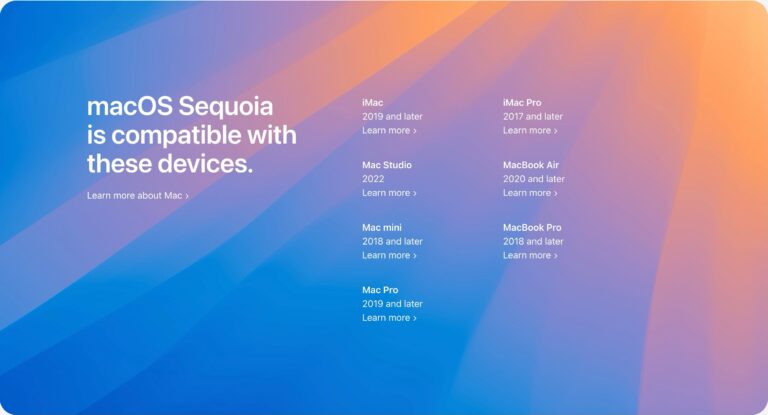 Liste der kompatiblen Mac-Modelle für macOS 15 Sequoia