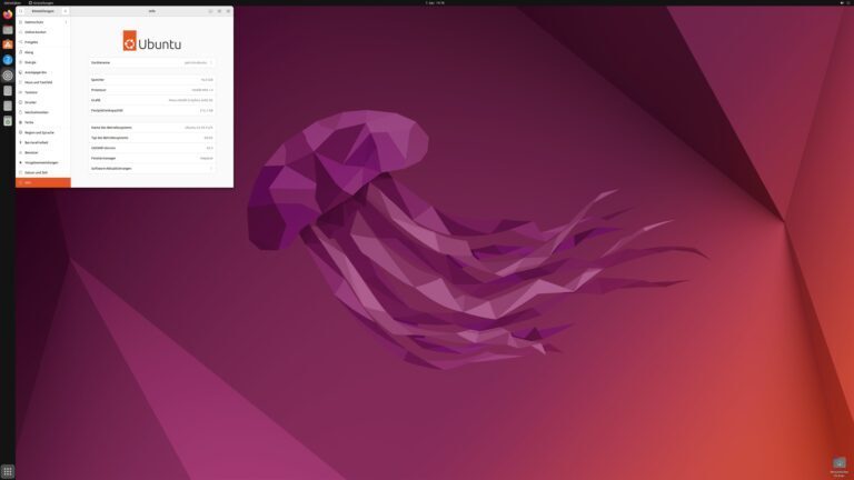 Ubuntu Desktop nach dem ersten Login
