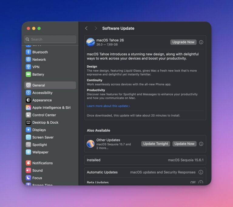Das macOS Tahoe-Update ist da - Download und Installation in den Systemeinstellungen